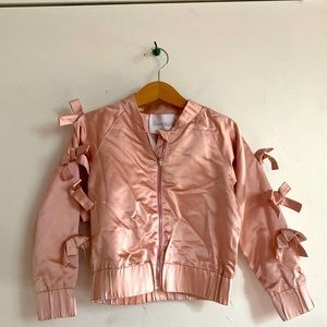 Satin Bomber with Bows on sleeves